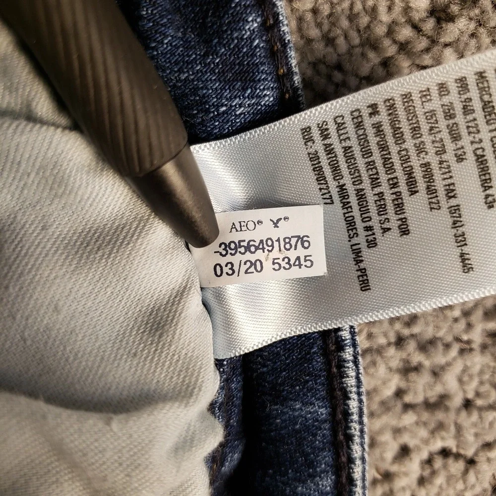 American Eagle Jeans Mens 28x30 Blue Slim Stretch Whisker Honeycomb Stretch